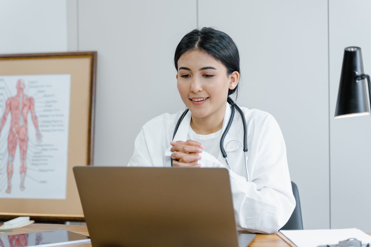 A patient consulting a doctor online.